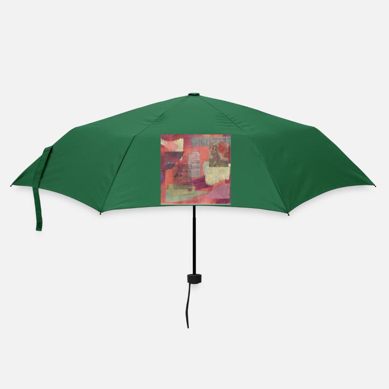 Abstrakte Collage - Regenschirm (klein) - Flaschengrün