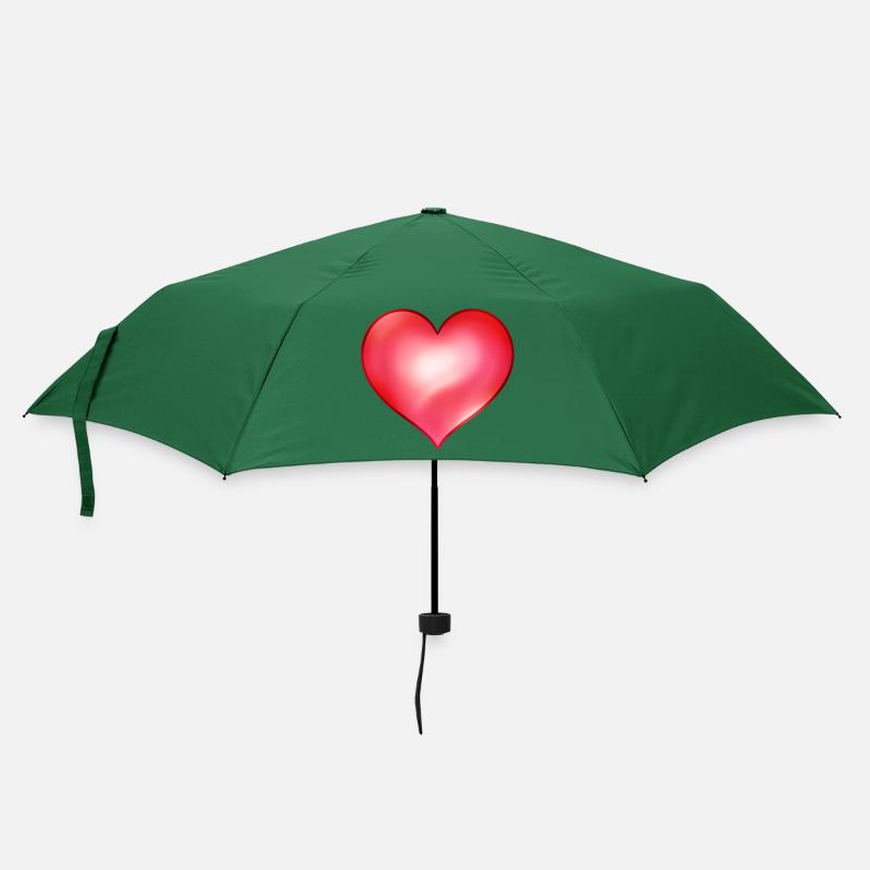 Red heart with luminous gradient - Umbrella (small) - bottlegreen