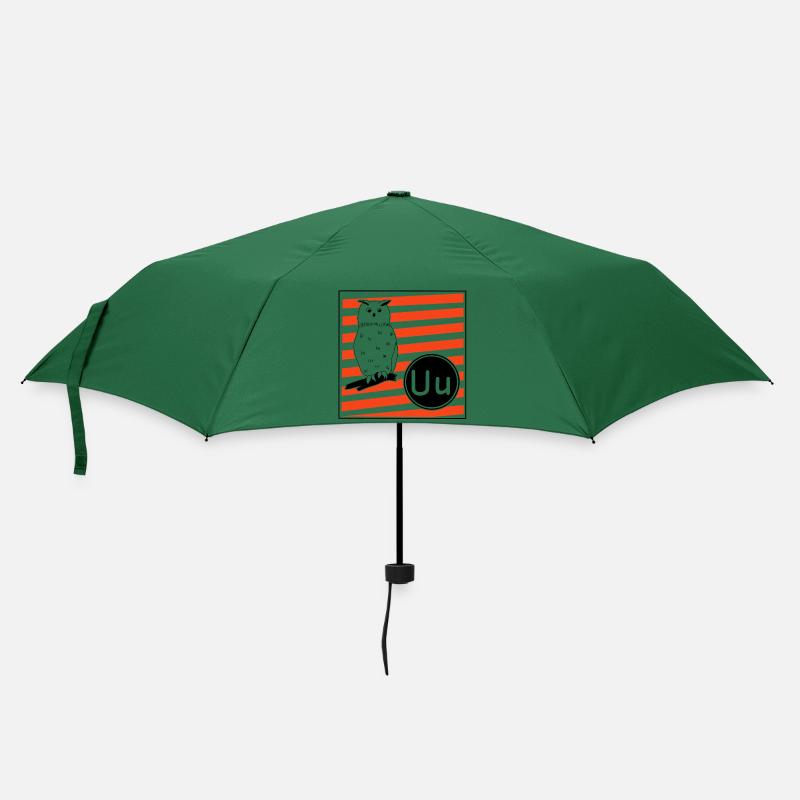 U for Eagle Owl - Umbrella (small) - bottlegreen