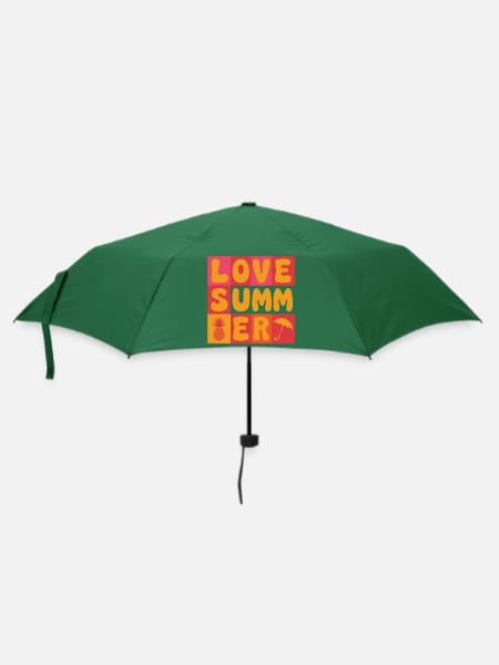 Ich liebe den Sommer - Regenschirm (klein) - Flaschengrün