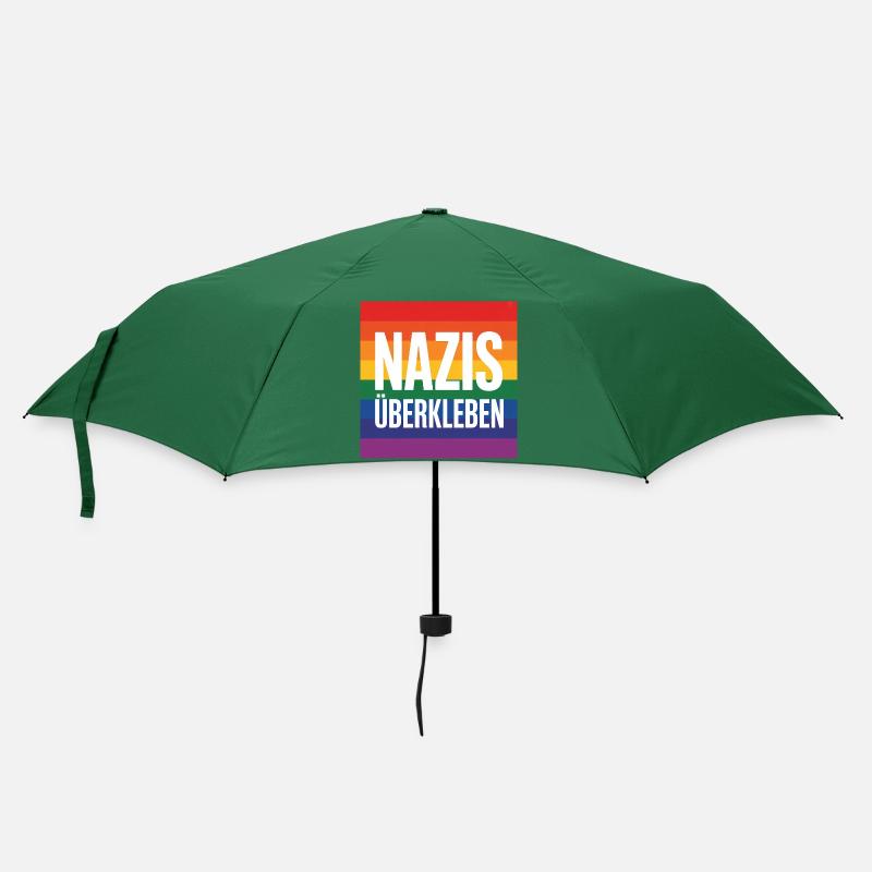 Nazis überkleben - Antifa Tee - Regenschirm (klein) - Flaschengrün