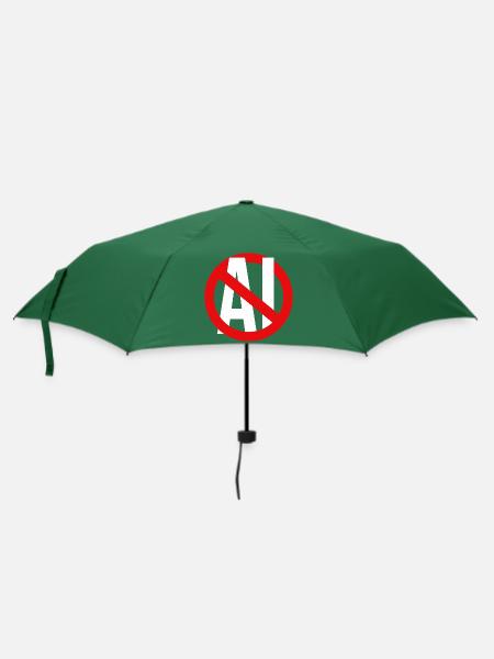 Anti-KI Anti-Maschinelles Lernen sagt Nein zu KI Stoppt KI - Regenschirm (klein) - Flaschengrün