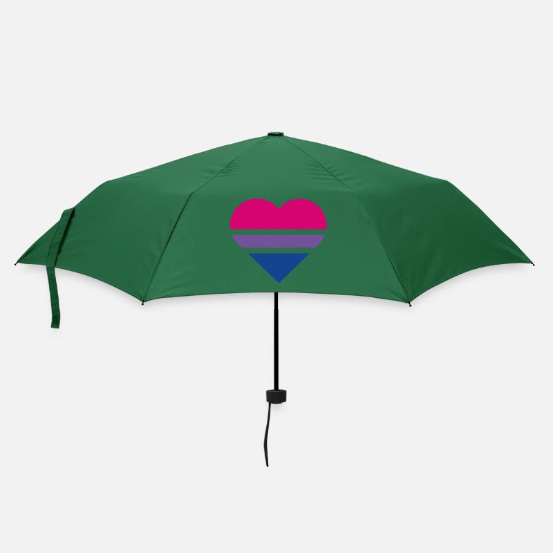 Pride Flag Heart · Bisexual - Regenschirm (klein) - Flaschengrün