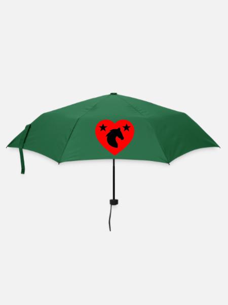 Pferde - Regenschirm (klein) - Flaschengrün