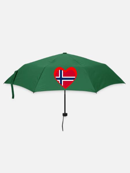 Norge Hjerte – Kjærlighet til Norge - Regenschirm (klein) - Flaschengrün