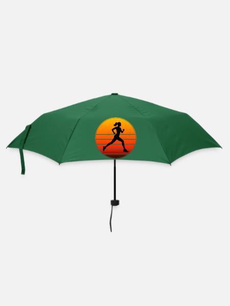 Geschenkidee für eine Running mit Running - Regenschirm (klein) - Flaschengrün