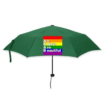 ACAB: ALL COLORS ARE BEAUTIFUL, PRIDE, LGBTQ+ - Regenschirm (klein) - Flaschengrün - Vorne