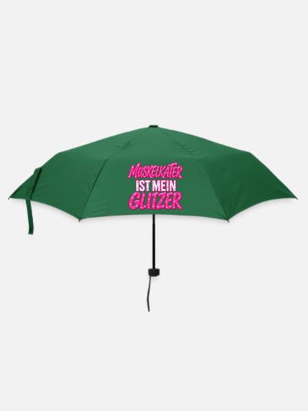 Muskelkater Glitzer Statement - Fitness Outfit - Regenschirm (klein) - Flaschengrün