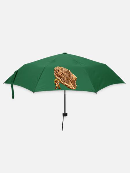 Wenuma Urzeitfisch - Regenschirm (klein) - Flaschengrün