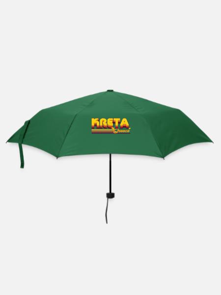 Kreta: Sommerliches Retro-Design - Regenschirm (klein) - Flaschengrün