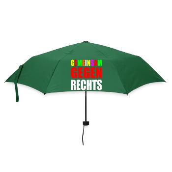 Gemeinsam gegen rechts - Regenschirm (klein) - Flaschengrün - Vorne