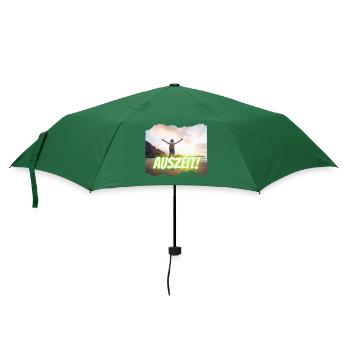 Auszeit Urlaub Sonne und Meer braucht jeder - Regenschirm (klein) - Flaschengrün - Vorne