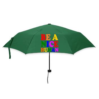 Be a nice human - Regenschirm (klein) - Flaschengrün - Vorne