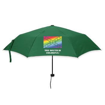 Der Süden ist bunt! - Regenschirm (klein) - Flaschengrün - Vorne