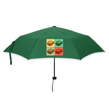 Leberkas Fleischkäse Brötchen - Regenschirm (klein) - Flaschengrün - Vorne