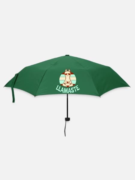 Lama Meditiert Yoga Llamaste Sonnenbrille Retro - Regenschirm (klein) - Flaschengrün