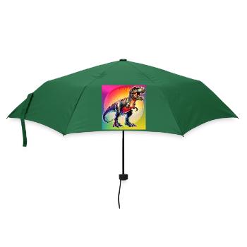 Dinosaurier - Regenschirm (klein) - Flaschengrün - Vorne