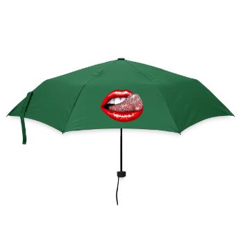 Glitzerzunge - Regenschirm (klein) - Flaschengrün - Vorne