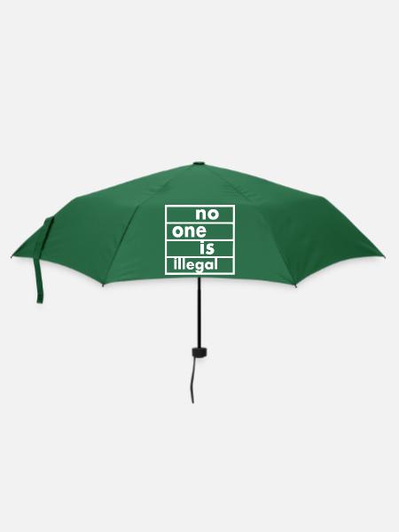 No one is illegal - Regenschirm (klein) - Flaschengrün