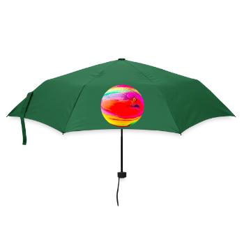Holzoptik bunt - Ball 3D - Regenschirm (klein) - Flaschengrün - Vorne
