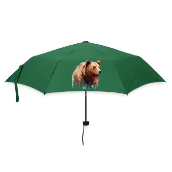Mächtiger Bär - Regenschirm (klein) - Flaschengrün - Vorne