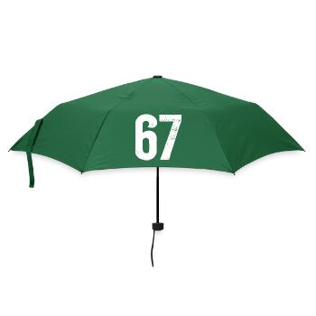 67 Zahlen Weiß - Regenschirm (klein) - Flaschengrün - Vorne