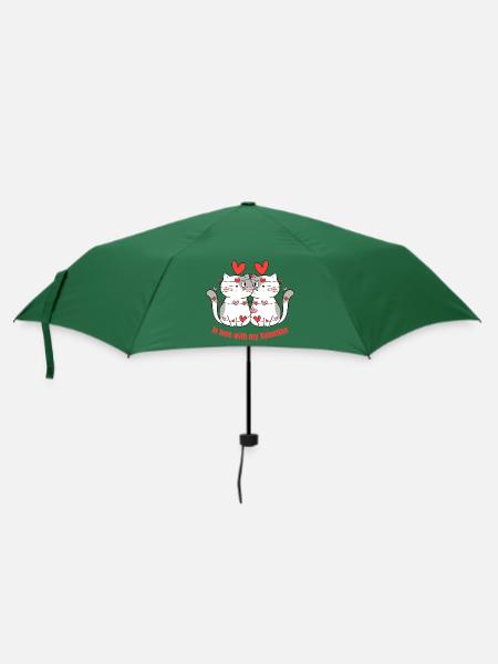 In love with my Valenttine - Regenschirm (klein) - Flaschengrün