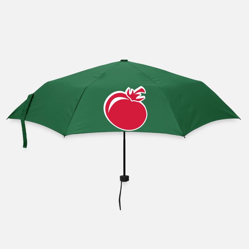 Rote Tomate - Regenschirm (klein) - Flaschengrün