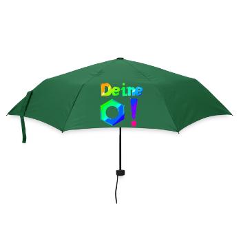 Deine Mutter! | Lustiger Spruch | Beleidigung - Regenschirm (klein) - Flaschengrün - Vorne
