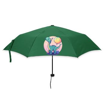 Dinosaurier brontosaurus Geburtstag Comic - Regenschirm (klein) - Flaschengrün - Vorne