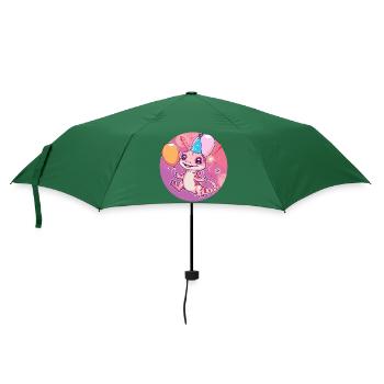 Echse Geburtstag Comic - Regenschirm (klein) - Flaschengrün - Vorne