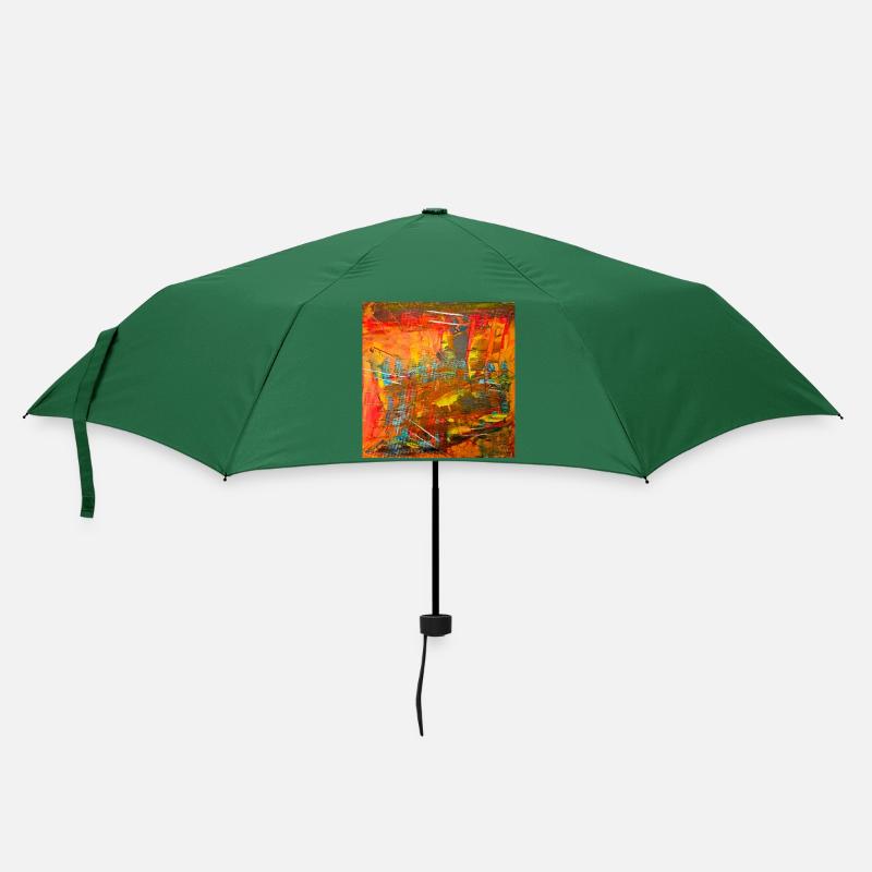 Fire-colored abstract image - Umbrella (small) - bottlegreen