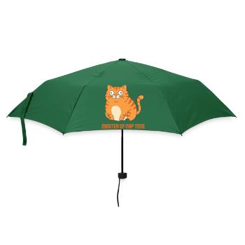Meister der Schlafzeit-Katze - Regenschirm (klein) - Flaschengrün - Vorne