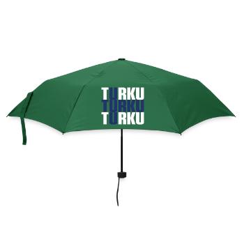 Turku Finnland Fahne - Regenschirm (klein) - Flaschengrün - Vorne