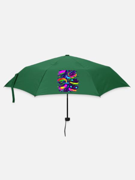 Neon Abstrakt Style Trend UV - Regenschirm (klein) - Flaschengrün