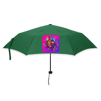 Neon Splash Kreativ Leuchtend UV Style - Regenschirm (klein) - Flaschengrün - Vorne