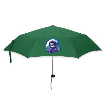 Selbstbewusste bengalische Astronautenkatze - Regenschirm (klein) - Flaschengrün - Vorne