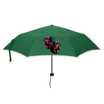 Rottweiler ,Hunde, Hundekopf, Wachhund, Rassehund, - Regenschirm (klein) - Flaschengrün - Vorne
