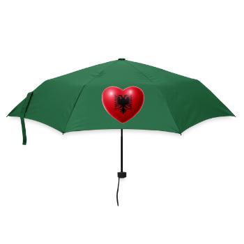 Herz (Albanien / Albania) - Regenschirm (klein) - Flaschengrün - Vorne
