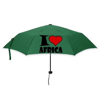 Africa - Afrika- Ich liebe Afrika - Regenschirm (klein) - Flaschengrün - Vorne