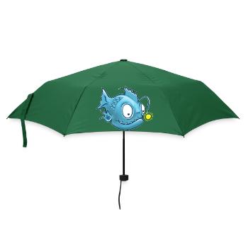 Laternenfisch oder auch Anglerfisch - Regenschirm (klein) - Flaschengrün - Vorne