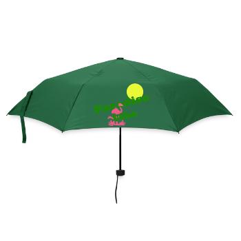 Flamingo im Paradies - Regenschirm (klein) - Flaschengrün - Vorne