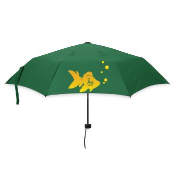 Goldenes Fisch-Element - Regenschirm (klein) - Flaschengrün - Vorne