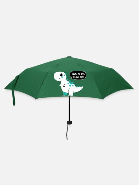 Rawr bedeutet, dass ich dich liebe - Regenschirm (klein) - Flaschengrün