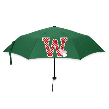 Buchstabe w Herz - Regenschirm (klein) - Flaschengrün - Vorne