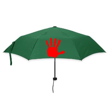 Rote hand - blut hand - BLUTIGE HAND - Regenschirm (klein) - Flaschengrün - Vorne