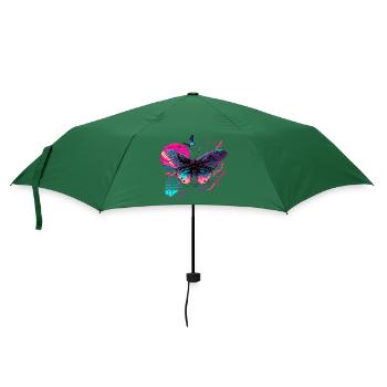 Träume von Neon Butterfly - Regenschirm (klein) - Flaschengrün - Vorne