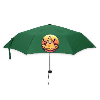 Nacho Chip in cremigem Käsebad - Regenschirm (klein) - Flaschengrün - Vorne