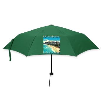 Hawaii Waikiki Beach O'ahu Honolulu Design - Regenschirm (klein) - Flaschengrün - Vorne