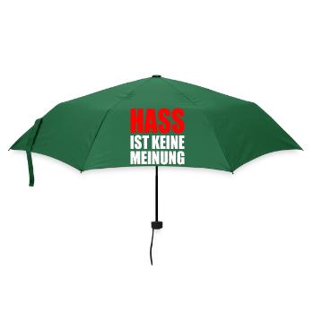 hass ist keine meinung - Regenschirm (klein) - Flaschengrün - Vorne